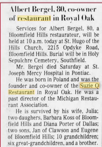 Susie-Q Chick N Chips - 1984 Article